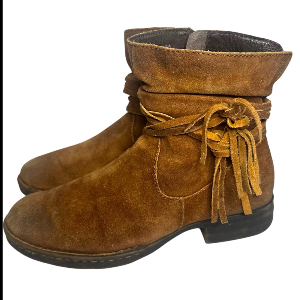 Women's Born Cross Brown Suede Ankle Boots Size 7